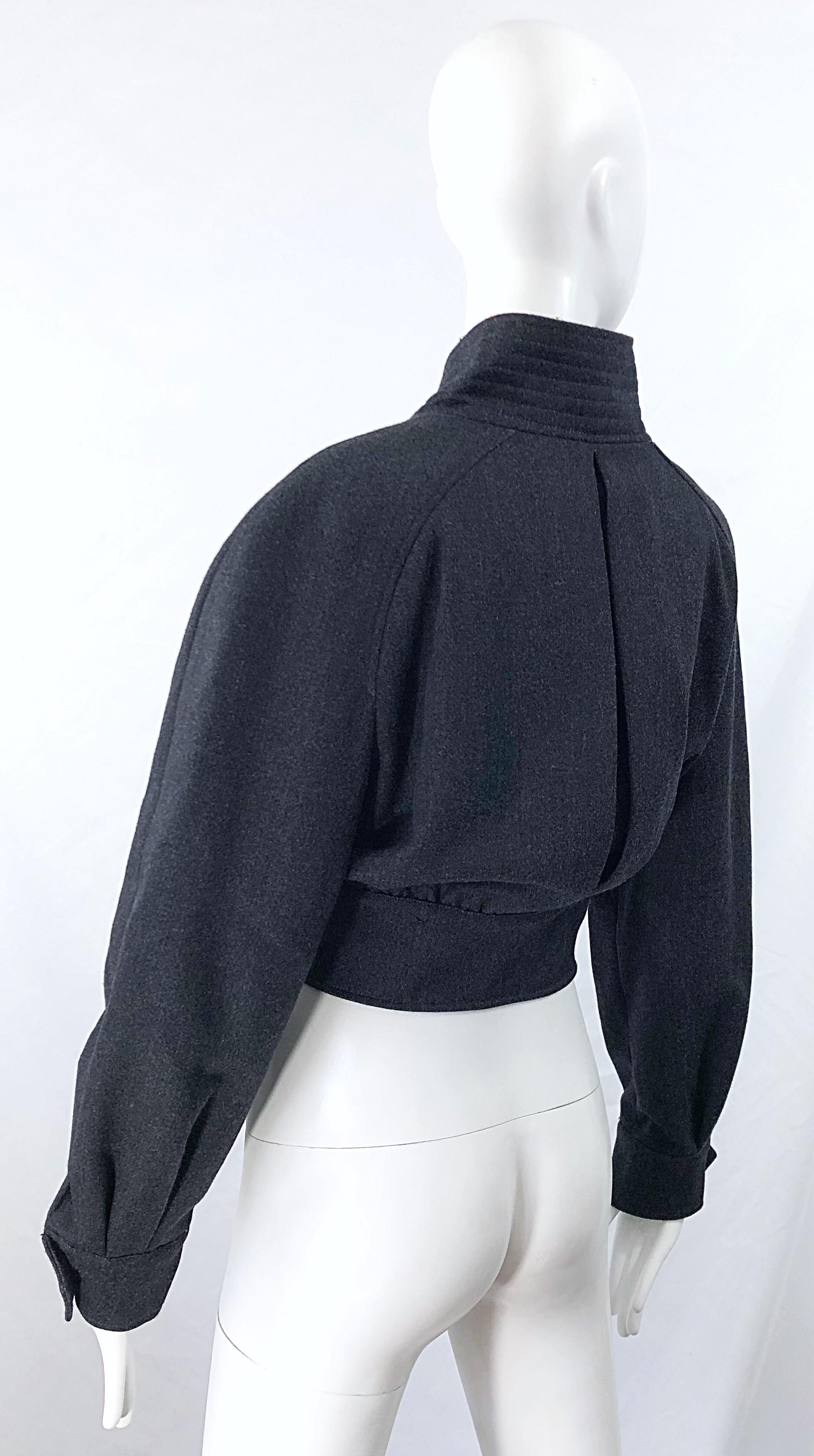 1990s Christian LaCroix Gray Size 8 Avant Garde Vintage 90s Cropped Jacket 10