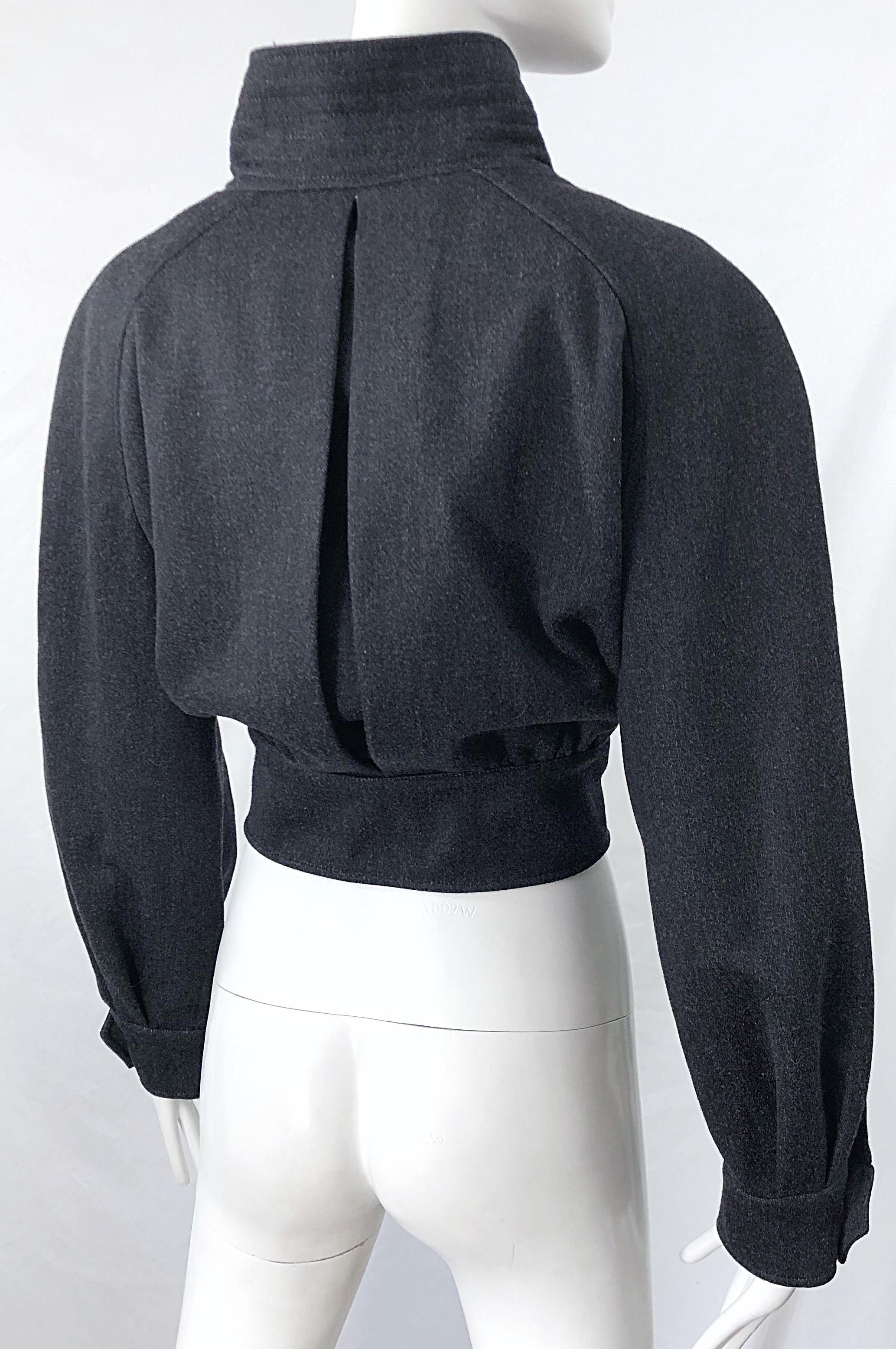 1990s Christian LaCroix Gray Size 8 Avant Garde Vintage 90s Cropped Jacket 12
