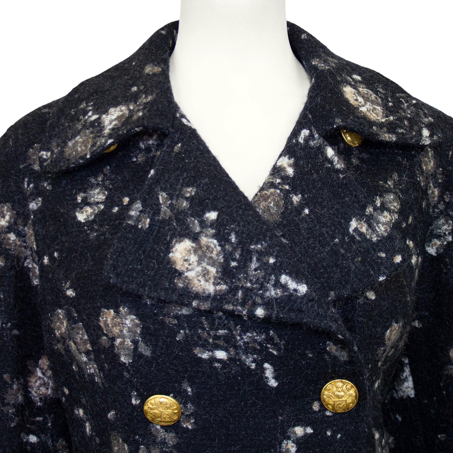 Women's 1990s Christian Lacroix Grey Wool and Mohair Floral Jacket For Sale