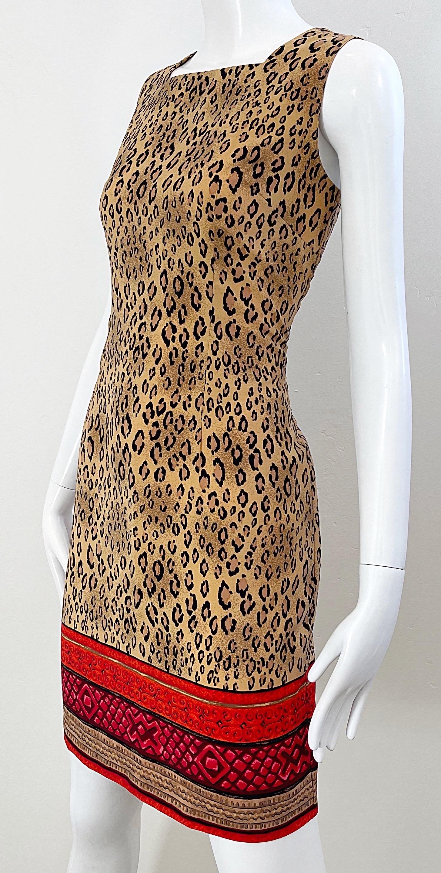 Christian Lacroix - Robe vintage imprimée léopard en forme de guépard, taille 8, années 1990 en vente 5