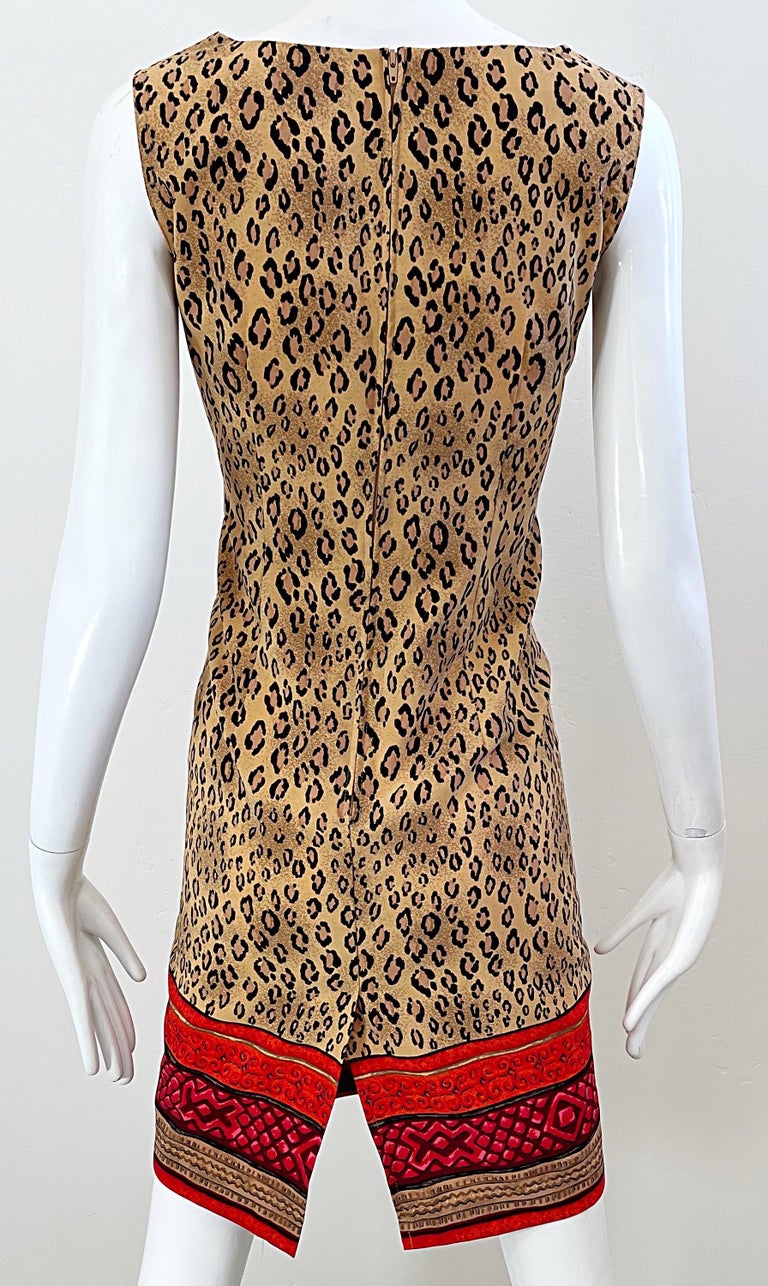 1990s Christian Lacroix Leopard Cheetah Animal Print Size 8 Vintage 90s Dress For Sale 8