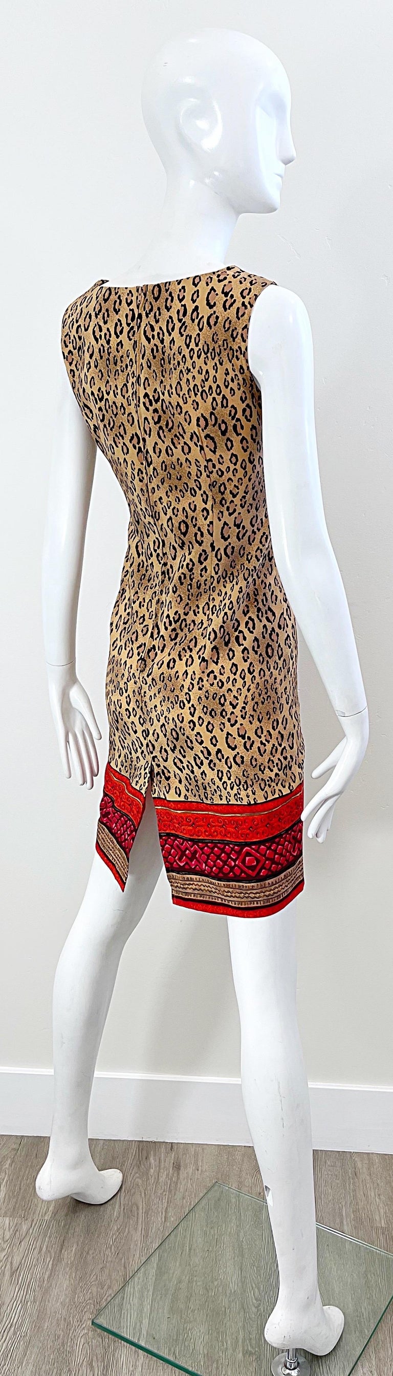1990s Christian Lacroix Leopard Cheetah Animal Print Size 8 Vintage 90s Dress For Sale 9