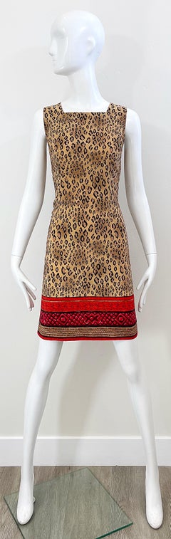 1990s Christian Lacroix Leopard Cheetah Animal Print Size 8 Vintage 90s Dress
