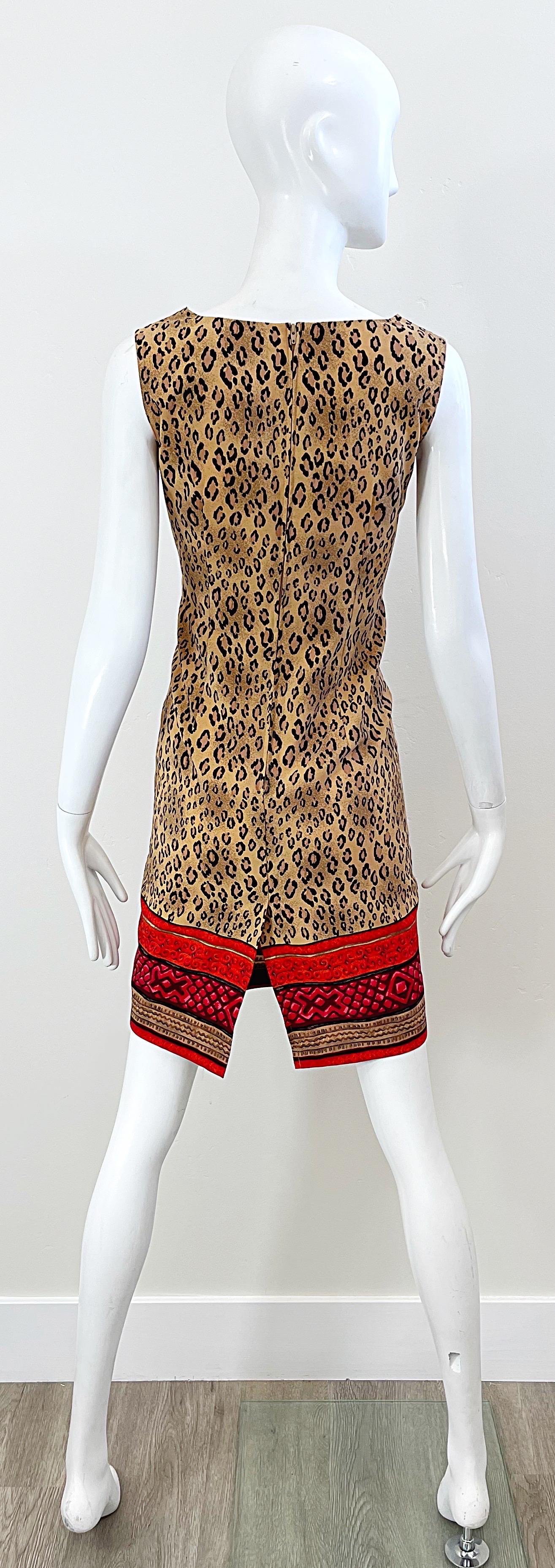 1990s Christian Lacroix Leopard Cheetah Animal Print Size 8 Vintage 90s Dress For Sale 3