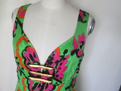 Robe de cocktail d'été à fleurs Christian Lacroix a Paris 1990
