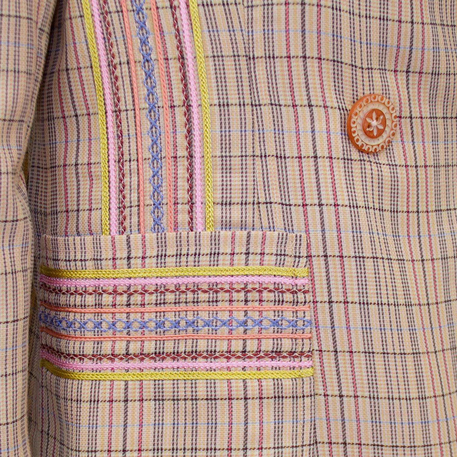 1990s Christian Lacroix Peach Striped Skirt Suit In Good Condition For Sale In Toronto, Ontario