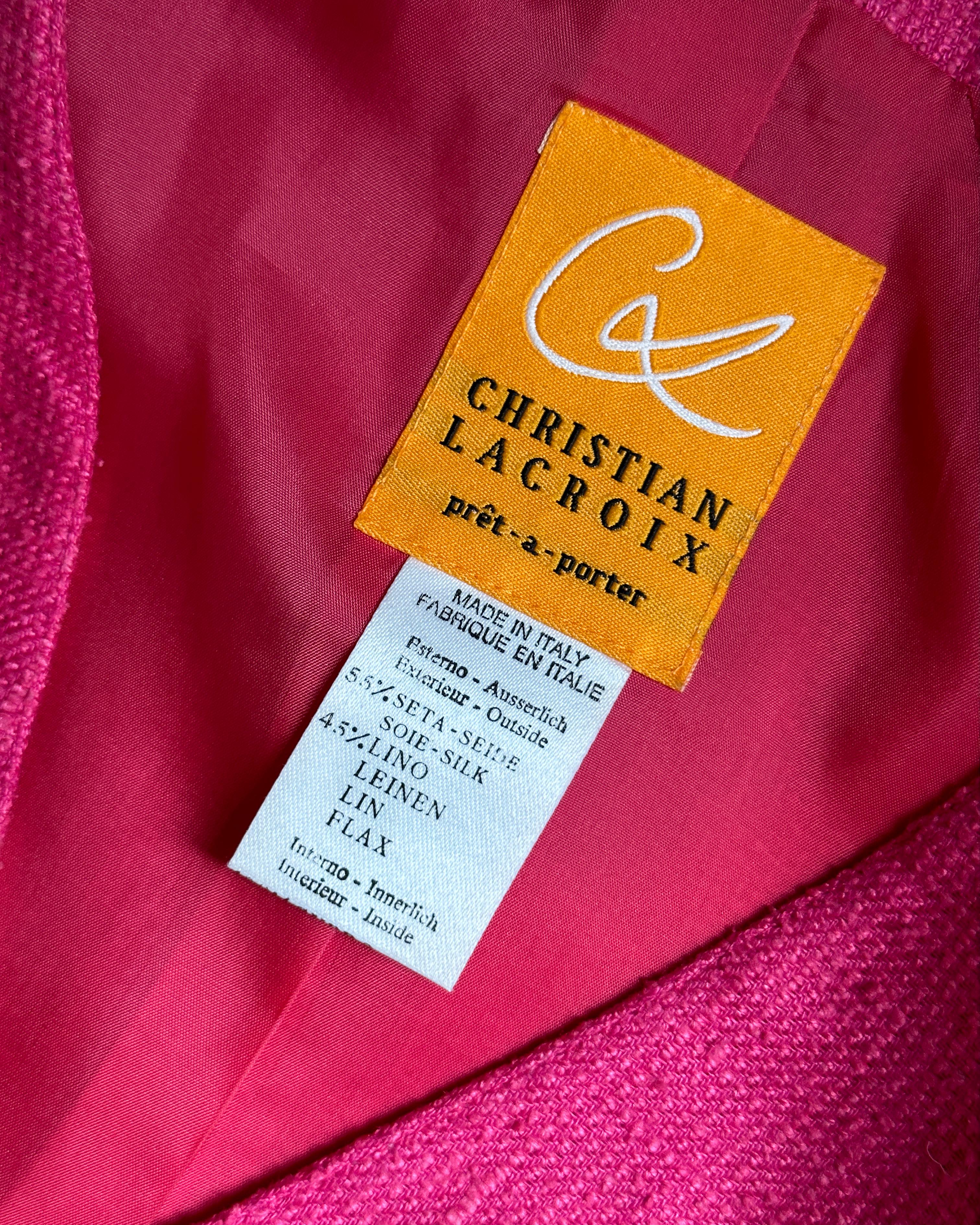 1990s Christian Lacroix Silk Linen Jacket For Sale 6