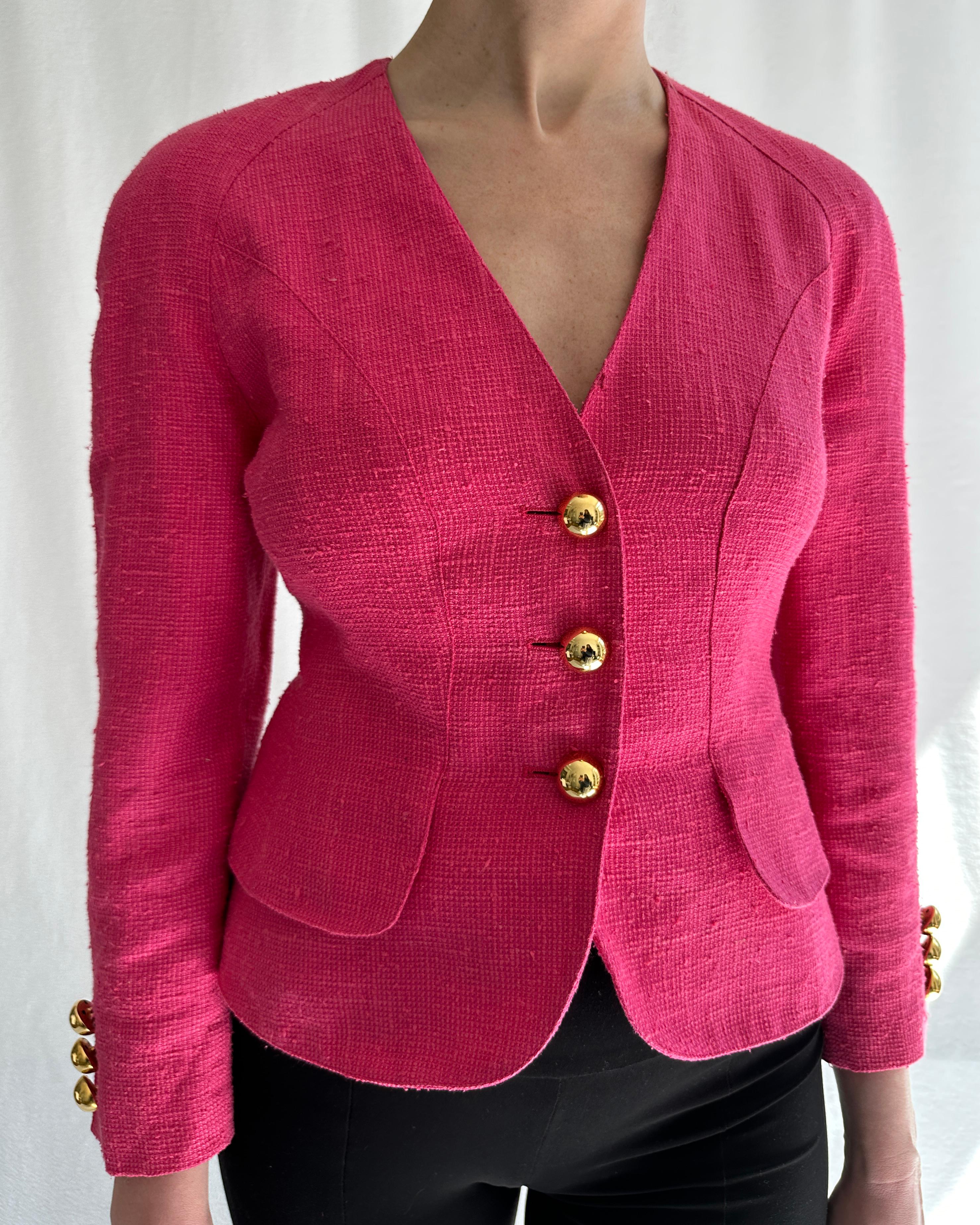 1990s Christian Lacroix Silk Linen Jacket For Sale 1