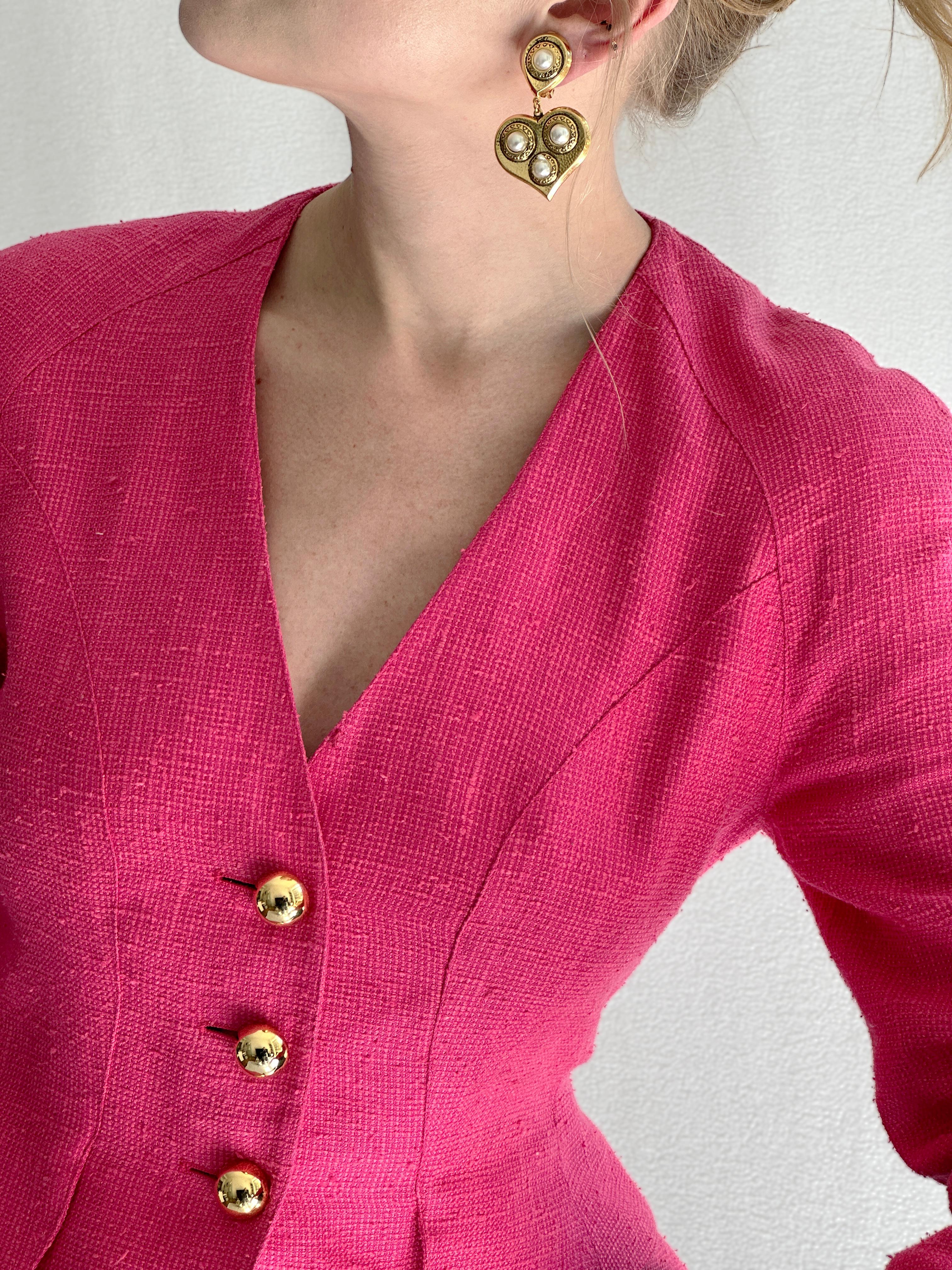 1990s Christian Lacroix Silk Linen Jacket For Sale 3