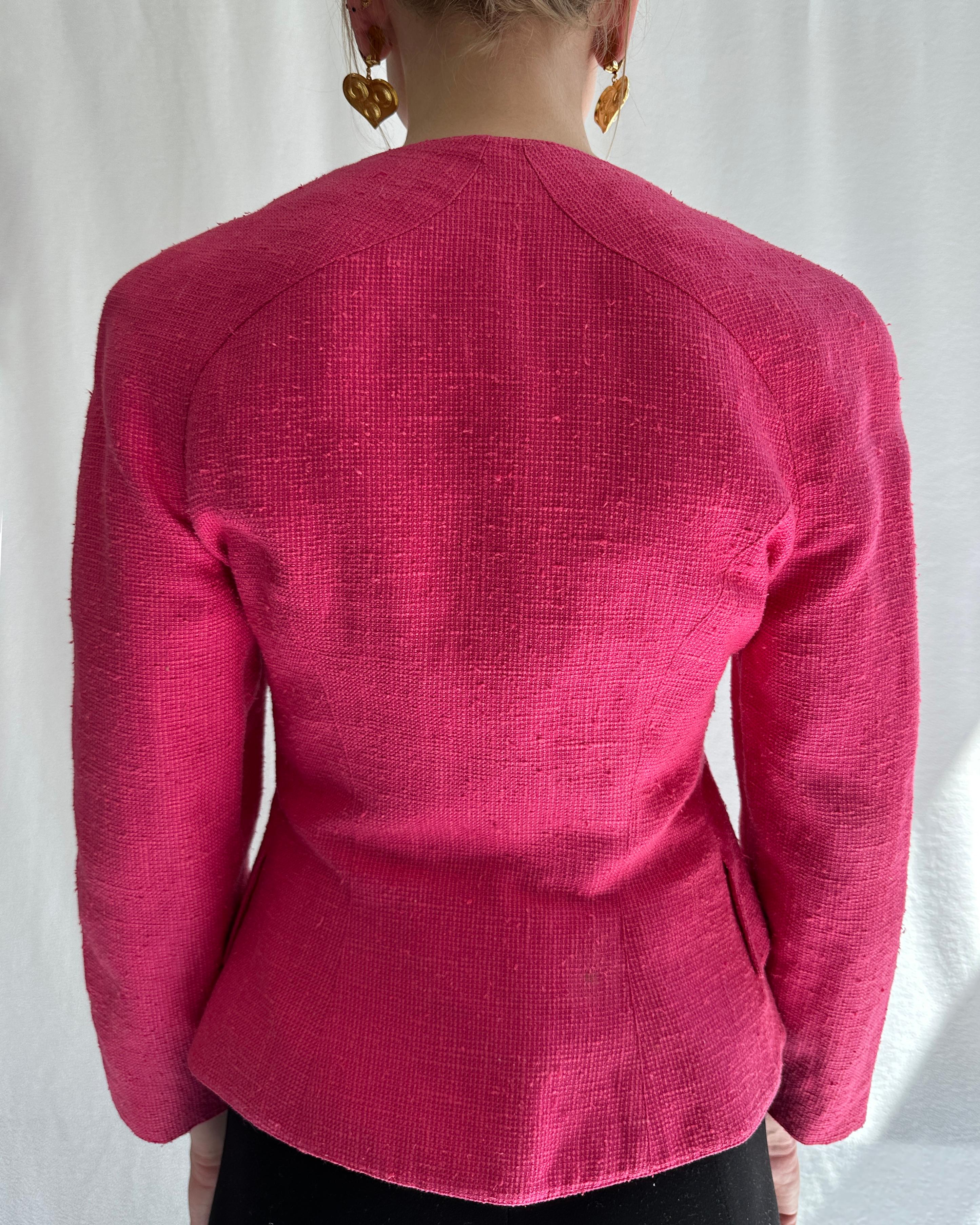 1990s Christian Lacroix Silk Linen Jacket For Sale 5
