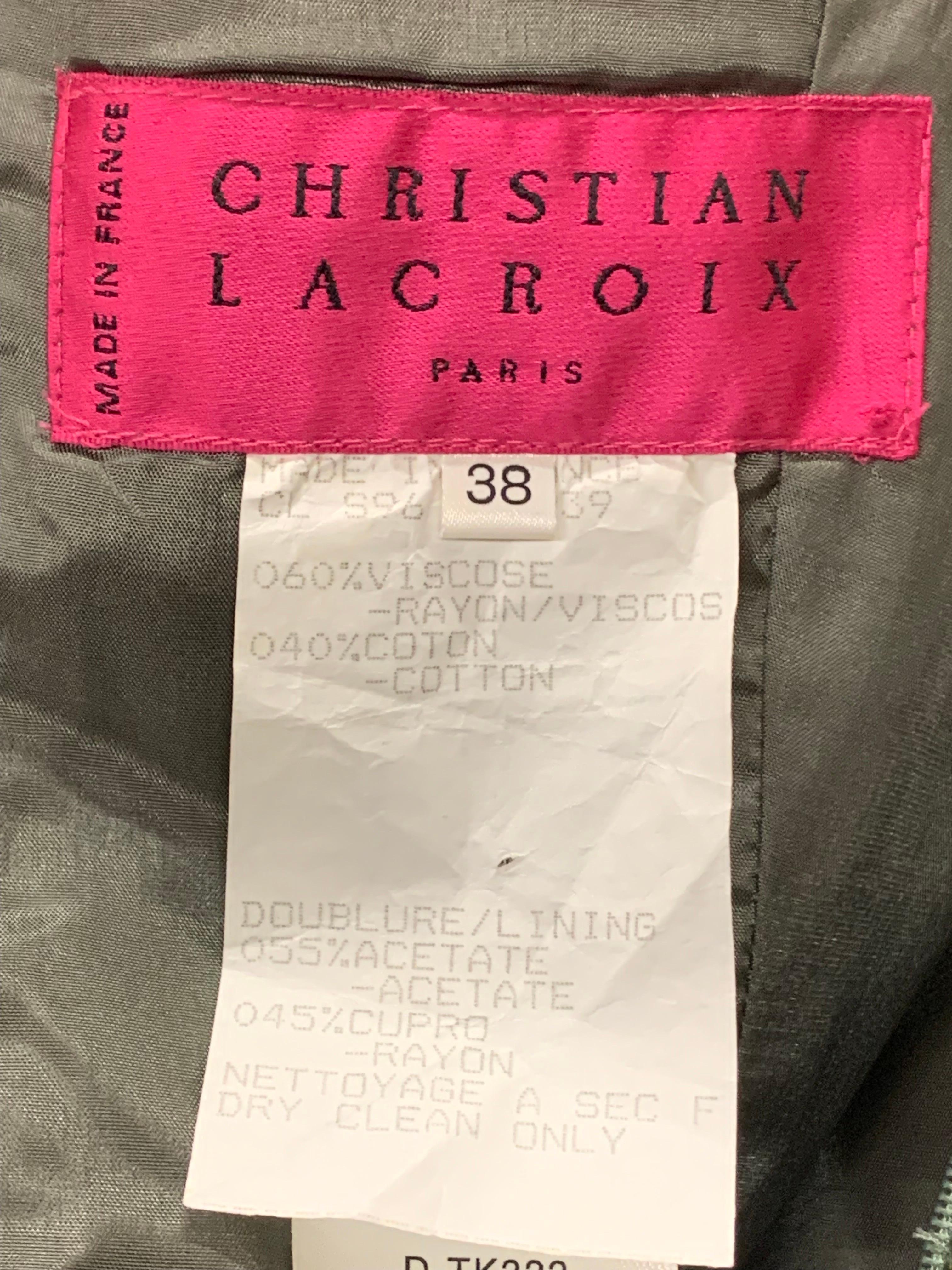1990er Christian LaCroix Trägerloses Merry Widow Kleid mit Hockerrock aus schwarzer Spitze in Schwarz im Angebot 11