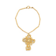 1990s Christian Lacroix Stylised Cross Necklace