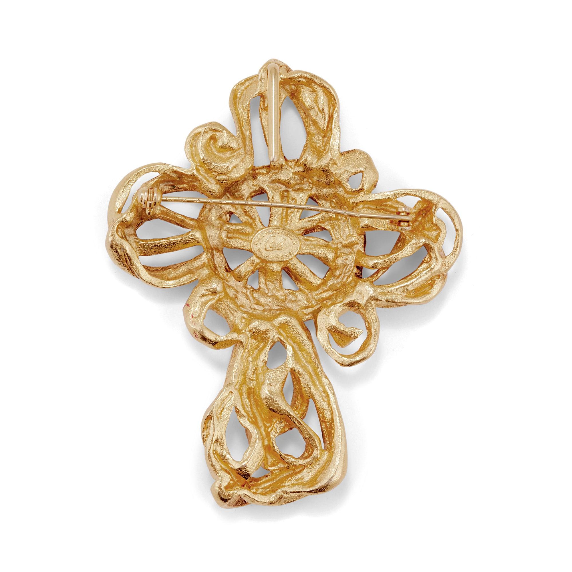 De las mujeres Collar con cruz estilizada Christian Lacroix de los años 90 en venta