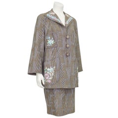 1990s Christian Lacroix Tweed Suit With Embroidery