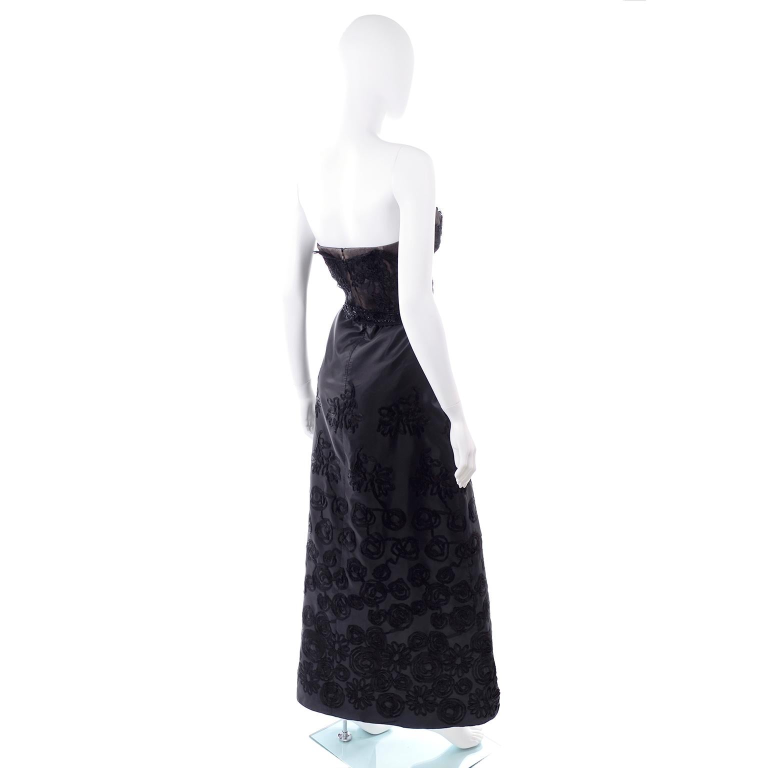 black lace satin dress