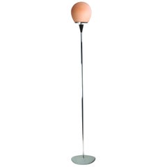 1990s Chrome and Pink Glass Floor Lamp