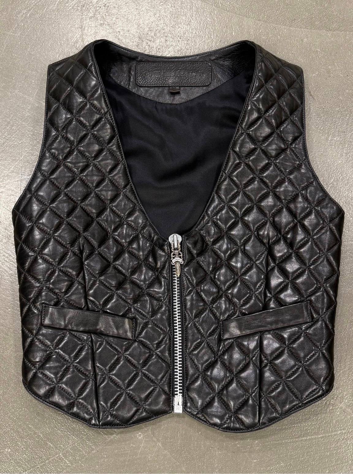 1990s Chrome Hearts leather vest For Sale at 1stDibs