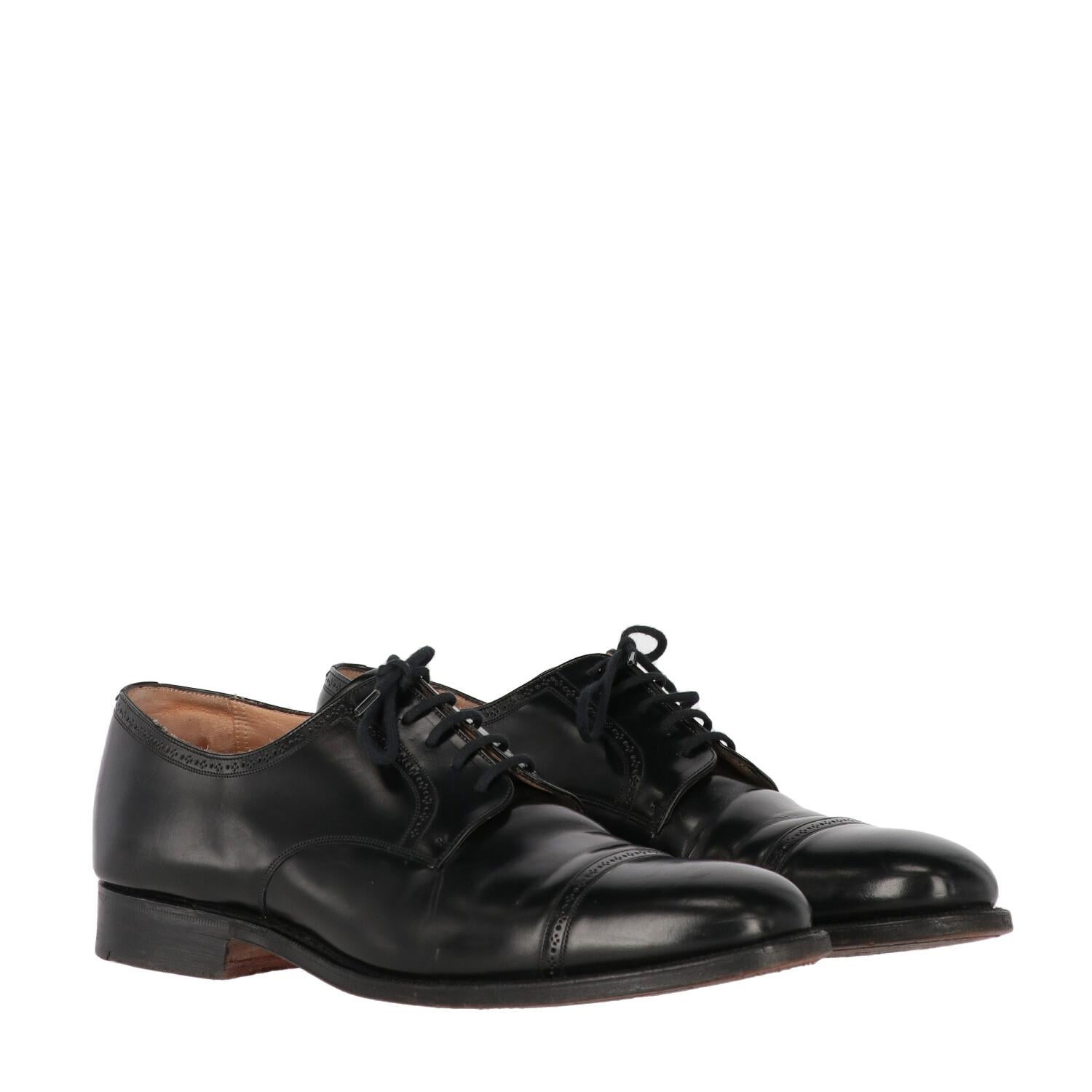 Black 1990s Church's genuine black leather classic lace-up shoes