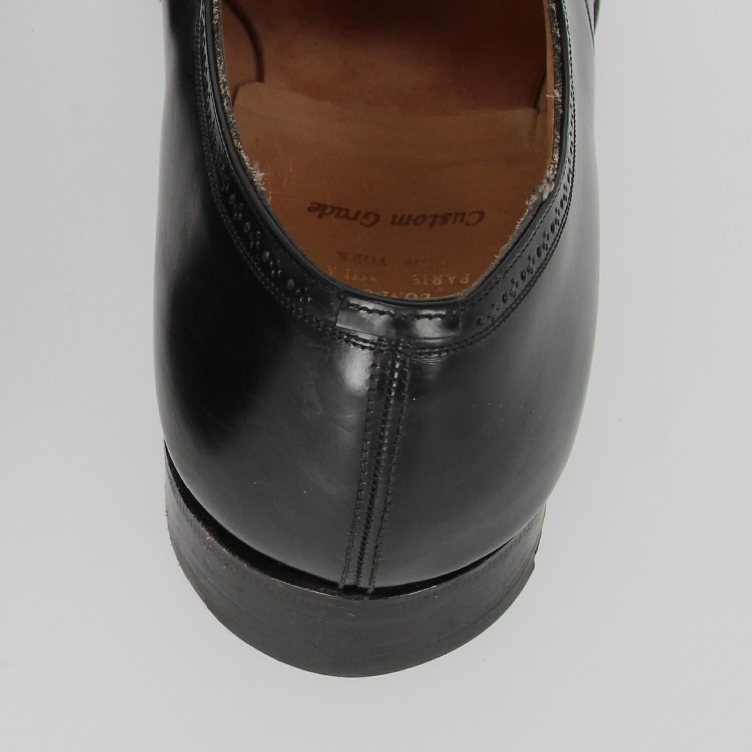 1990s Church's genuine black leather classic lace-up shoes 2