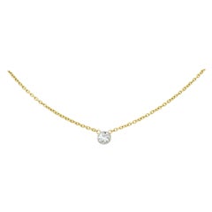 1990s Classic 0.35 Carat Diamond 14 Karat Two-Tone Gold by the Yard Necklace