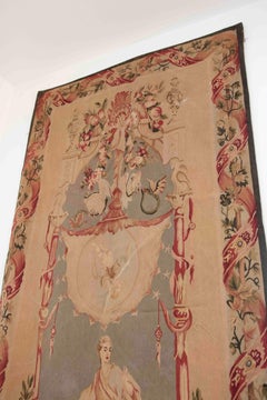 1990s Classic Rococo Style Tapestry with Feminine Allegory