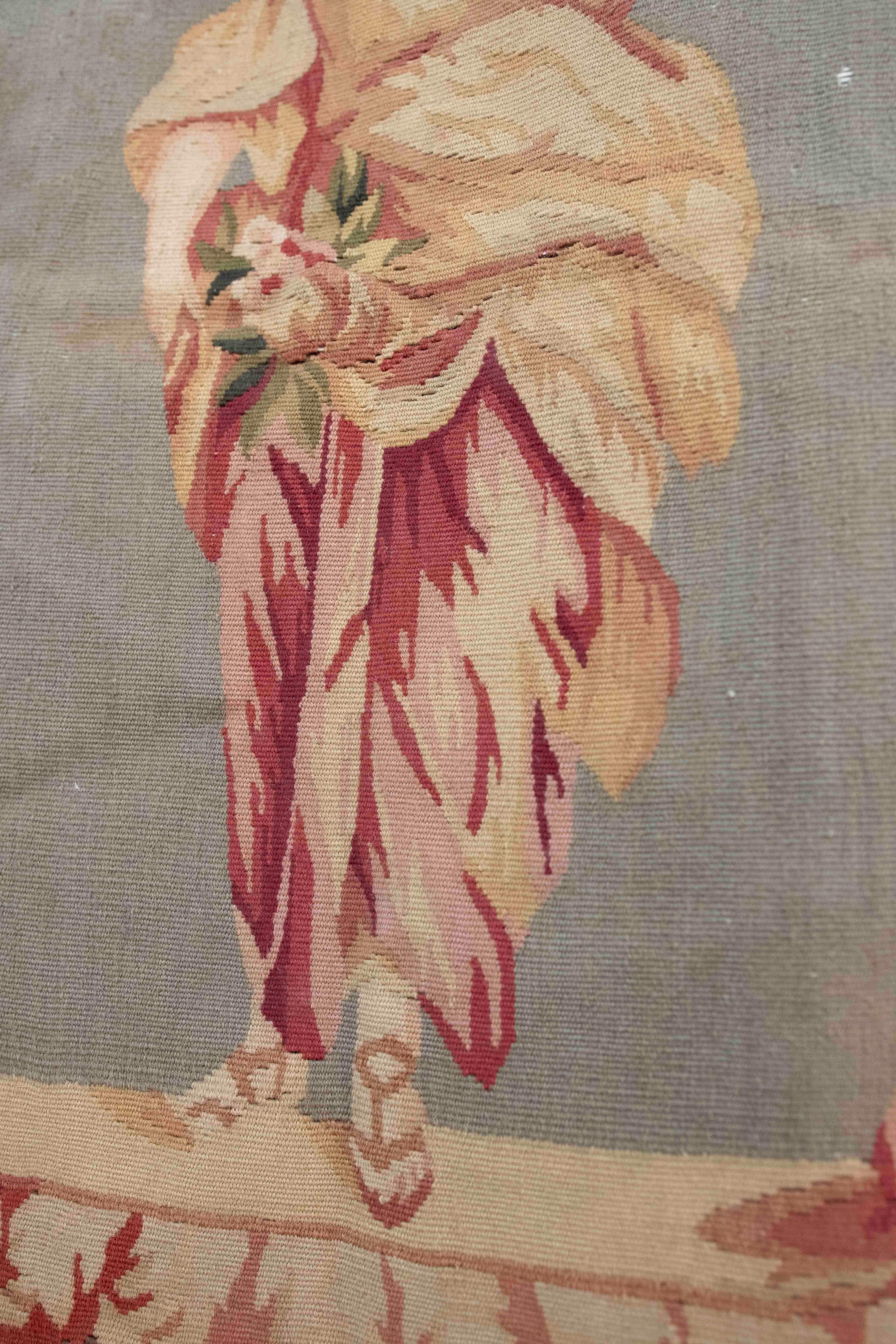 Arazzo in stile rococò classico degli anni '90 con allegoria femminile in vendita 1