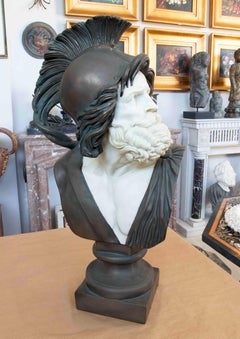 1990s Classic Two-Tone Greek Warrior Bust in Resin