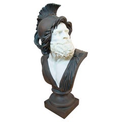 1990s Classic Two-Tone Greek Warrior Bust in Resin