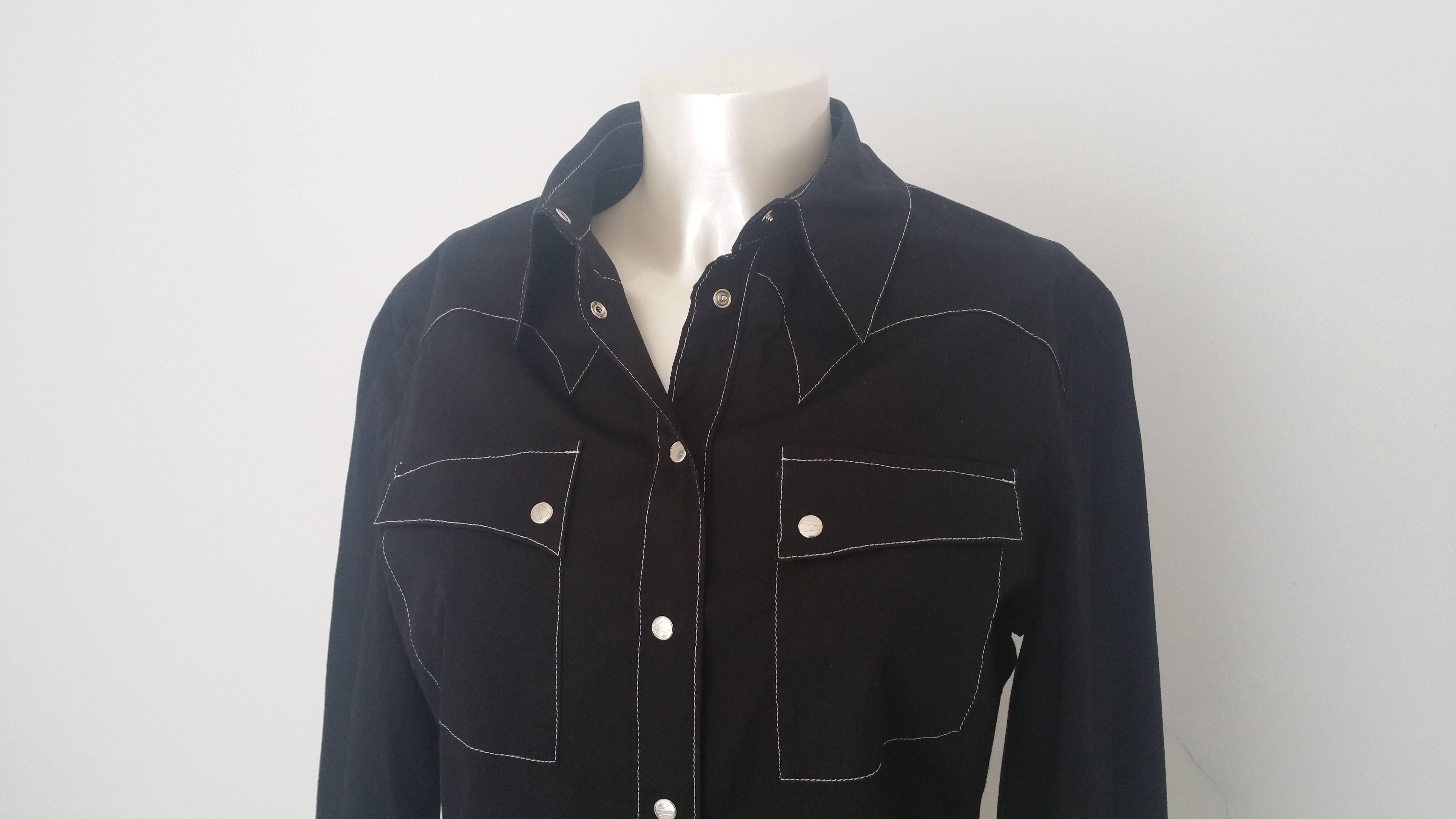 1990s Claude Montana black shirt  In Excellent Condition In Capri, IT