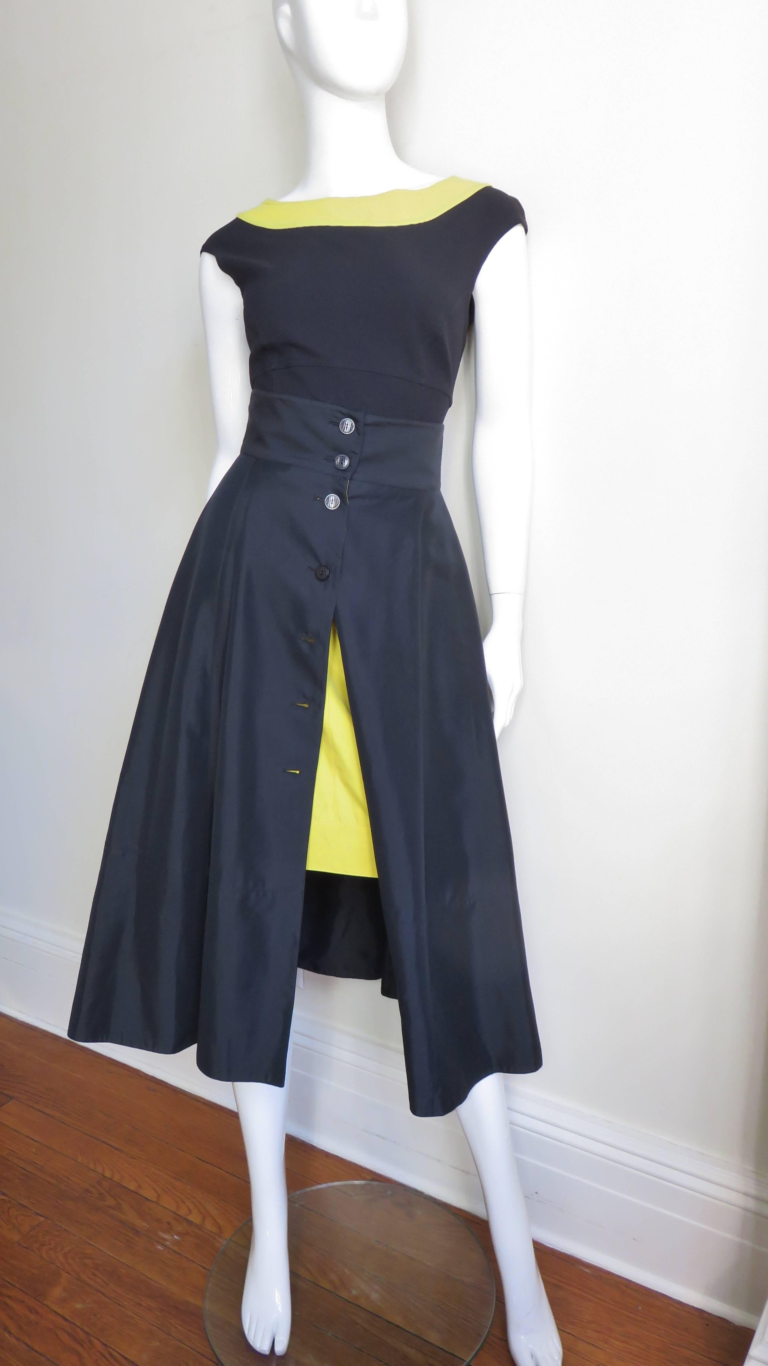 Claude Montana Color Block Full Skirt, Pencil Skirt and Bodysuit Set For Sale 1