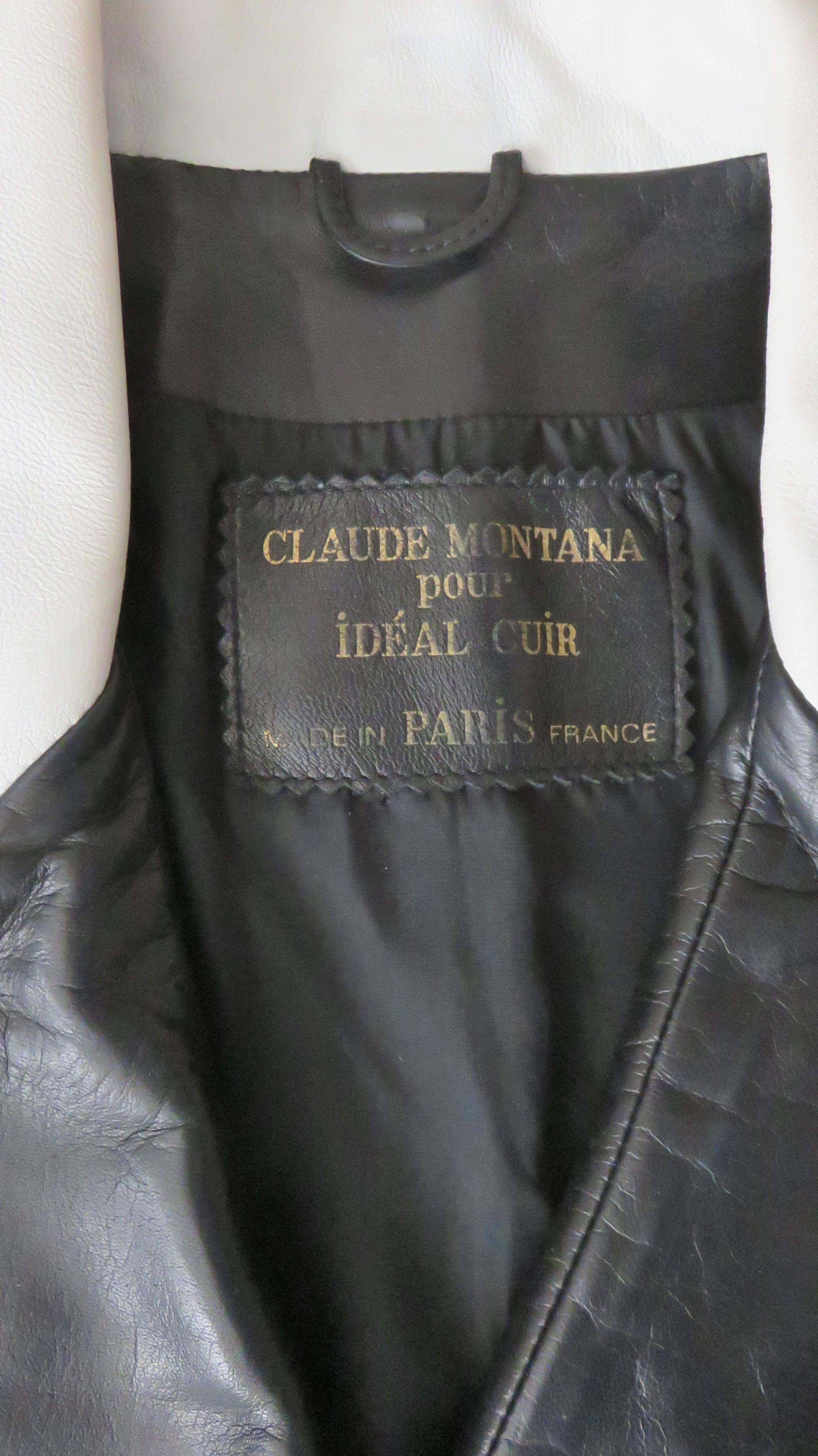 Claude Montana Leather Color Block Jacket 7