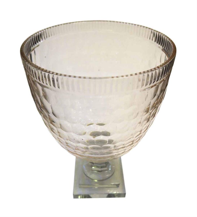 1990s Clear Crystal Urn Vase For Sale at 1stdibs