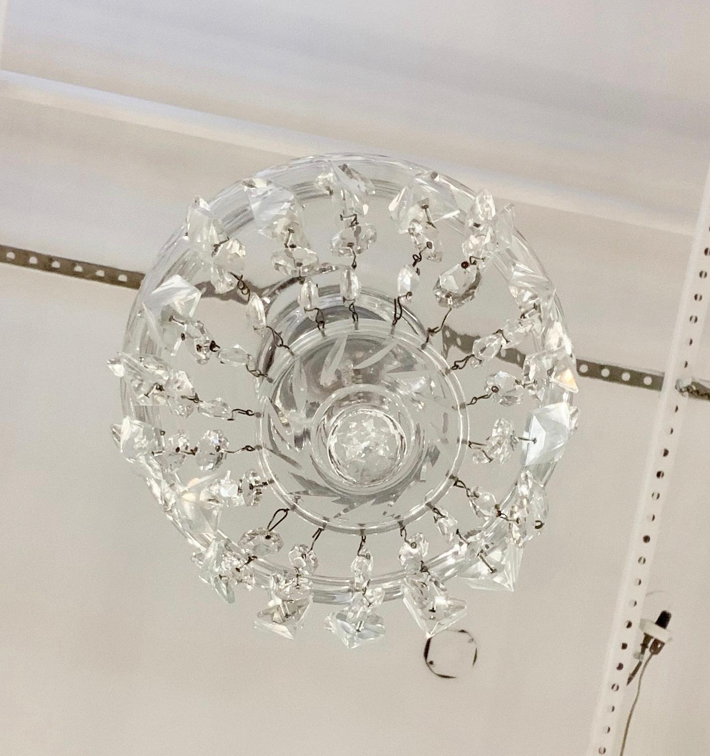 1990s Clear Glass Bell Jar Style Down Pendant Light 3