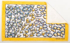 1990's Collectible Hermes Yellow Fish Cotton Beach Towel