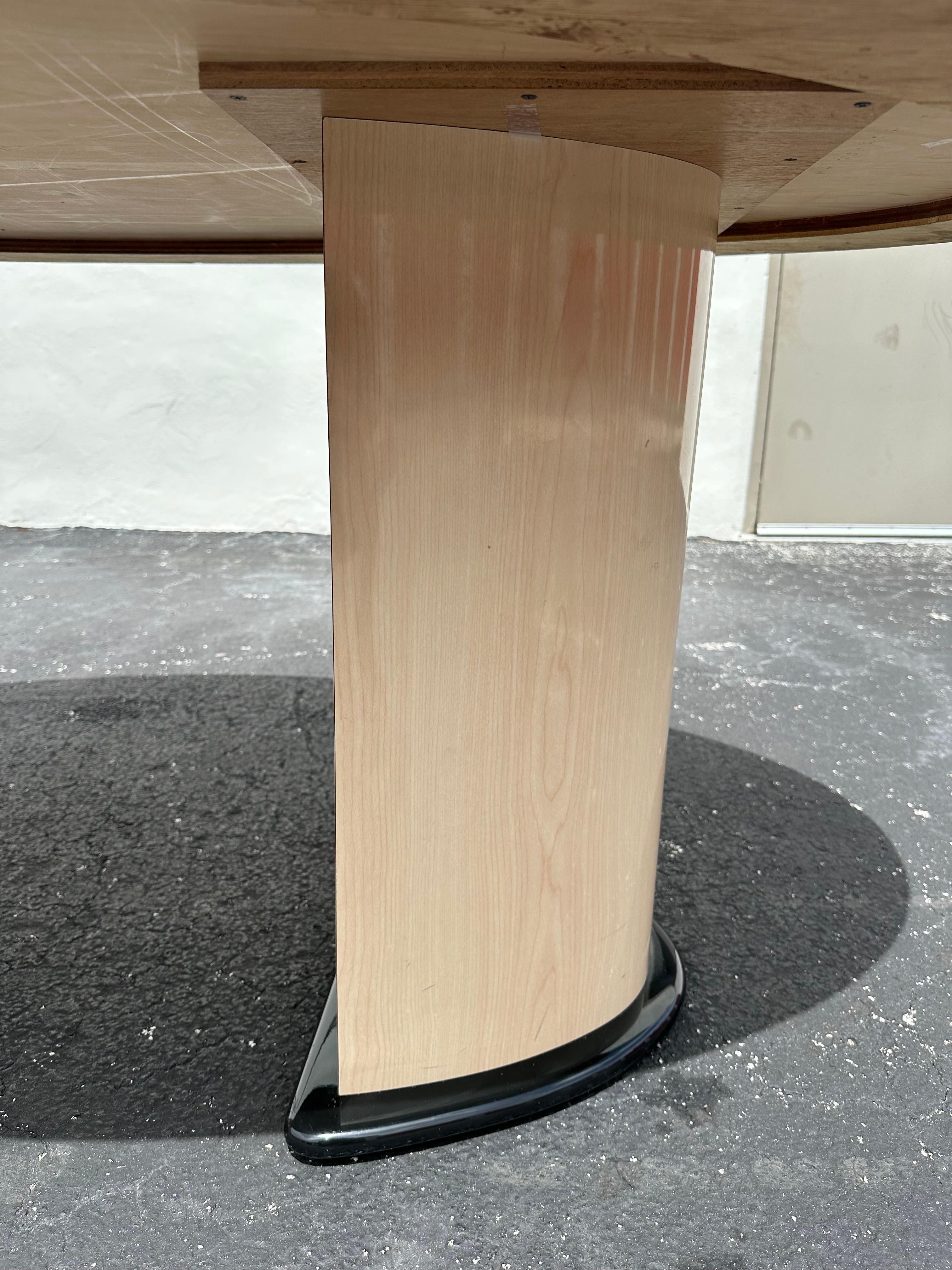 1990s Post Modern Colorful Abstract Oval Wood Dining Table For Sale 6