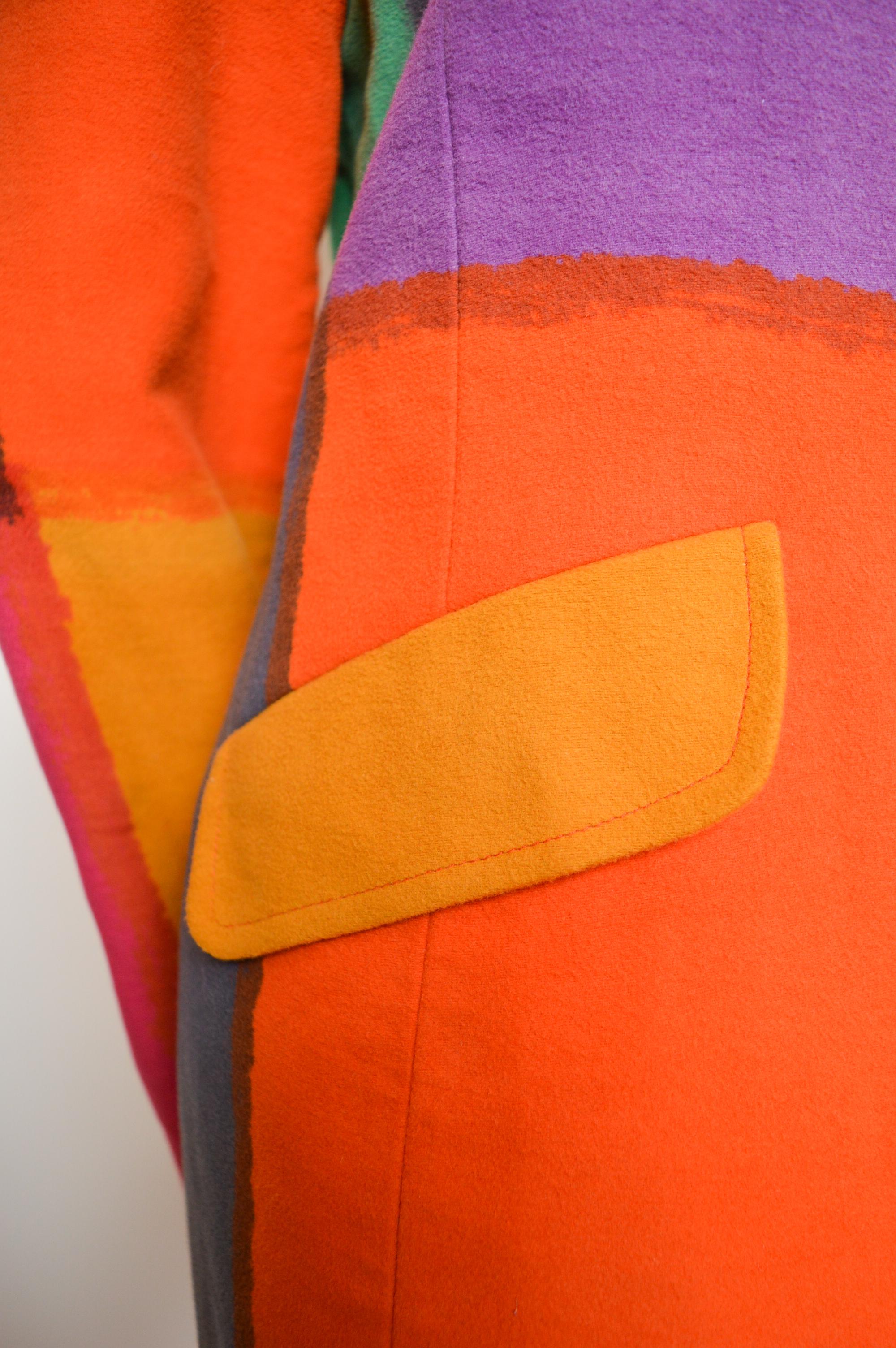 1990's Colourful Cheap & Chic Franco Moschino Blazer Vintage Rainbow Jacket For Sale 5