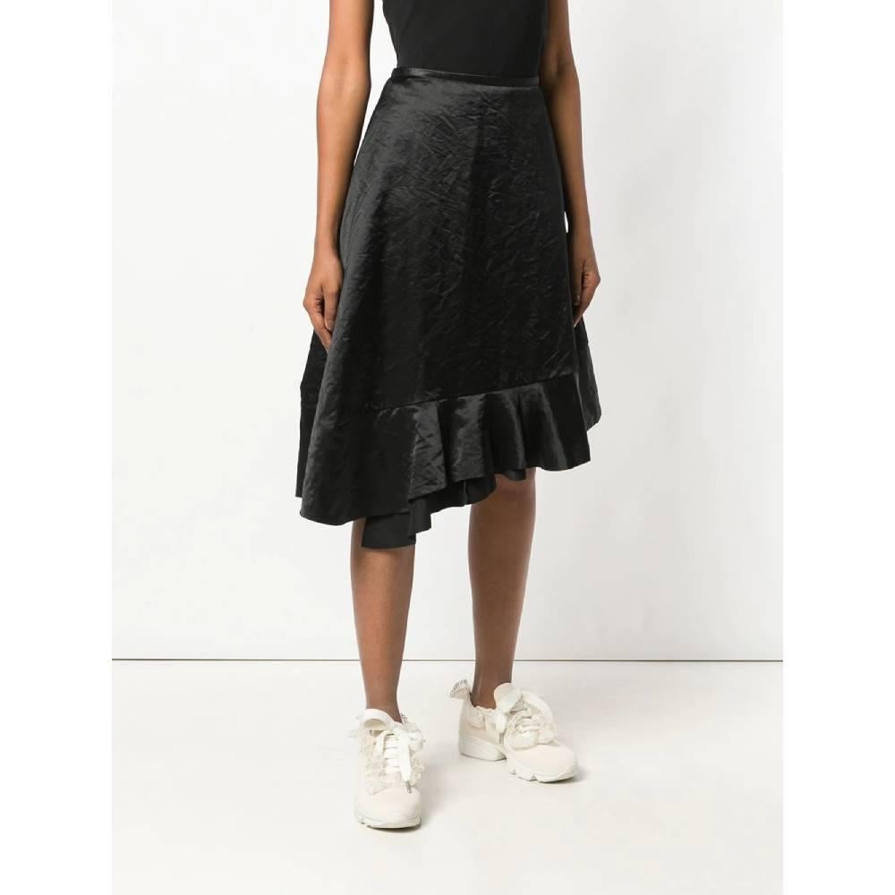 Black 1990s Comme Des Garçons Aymmetrical Skirt