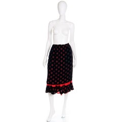 1990s Comme des Garcons Black and Red Polka Dot Layered Skirt