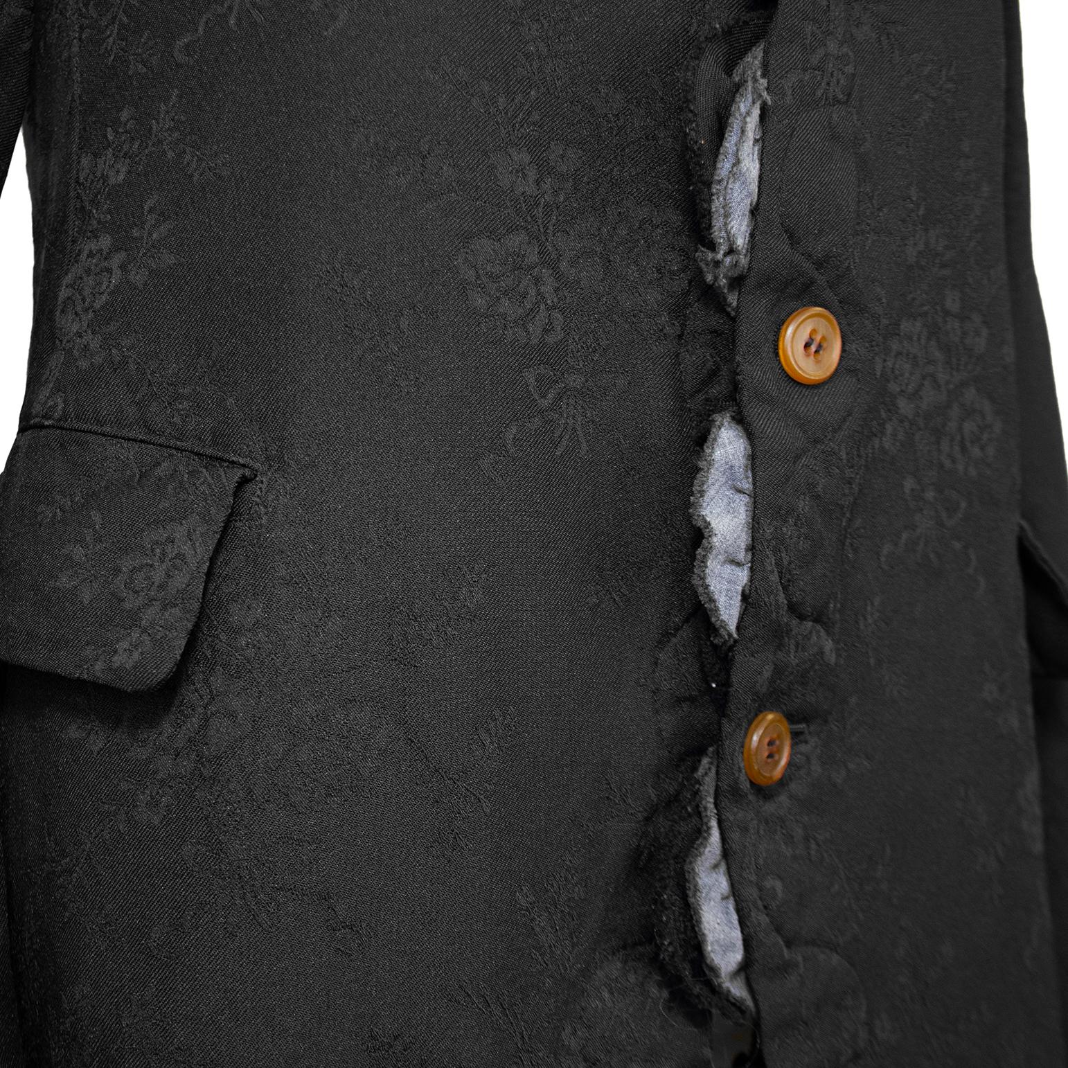 2015 Comme des Garçons Black Jacquard Blazer with Applique 1