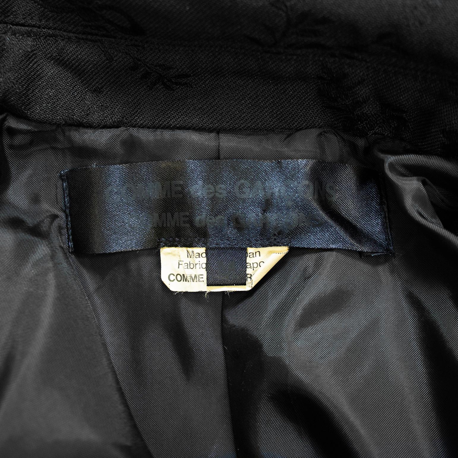 2015 Comme des Garçons Black Jacquard Blazer with Applique 2