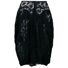 1990s Comme des Garçons Black Lace Vintage Skirt 