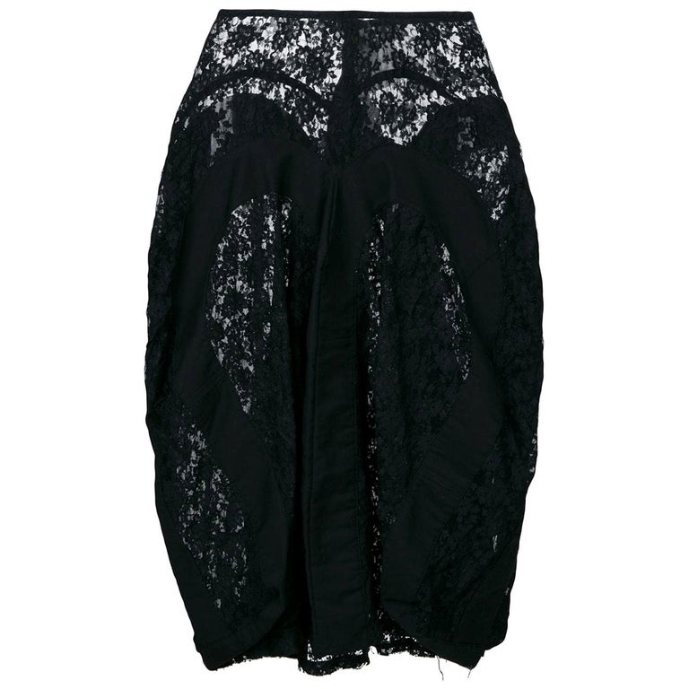 1990s Comme des Garçons Black Lace Vintage Skirt at 1stDibs