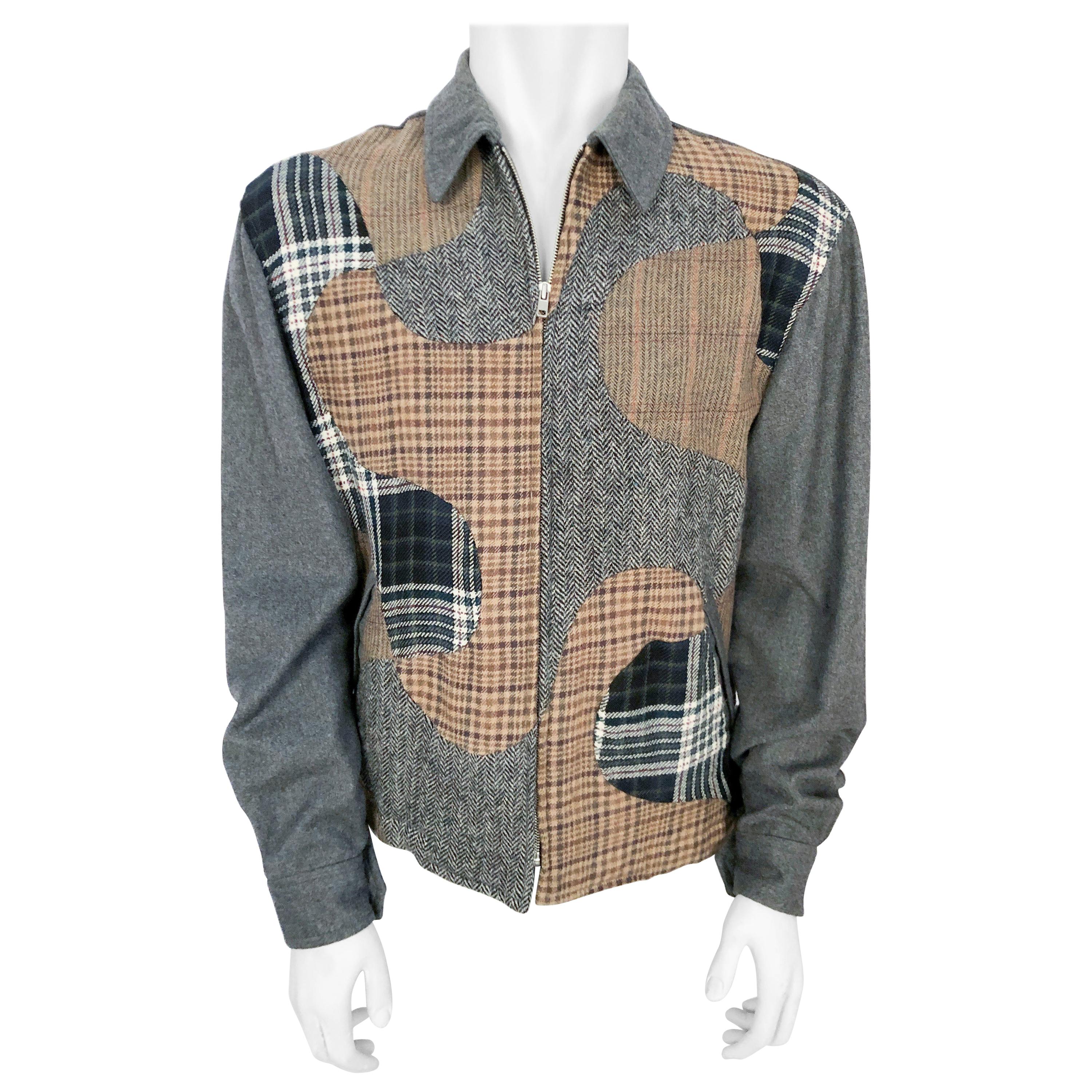 s Comme Des Garçons Grey Patchwork Sports Jacket For Sale at