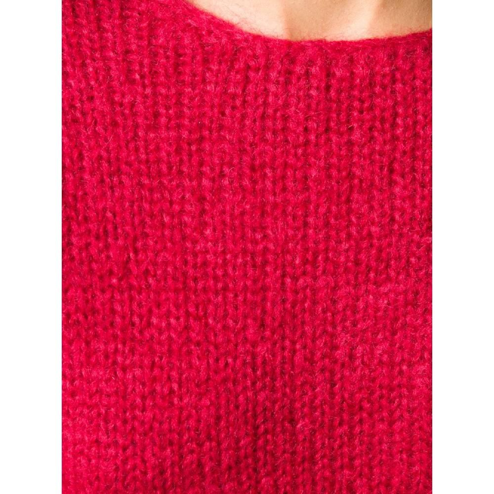 1990s Comme Des Garçons red mohair long sleeved crewneck sweater In Excellent Condition In Lugo (RA), IT