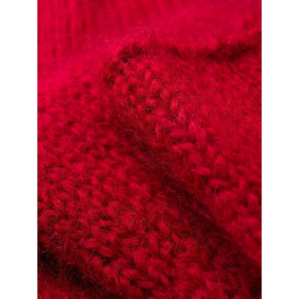 Women's 1990s Comme Des Garçons red mohair long sleeved crewneck sweater