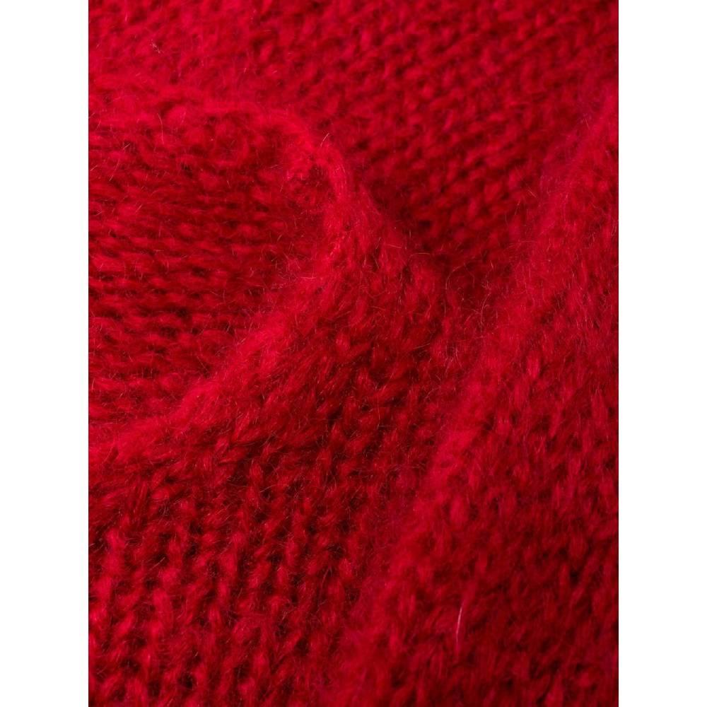 1990s Comme Des Garçons red mohair long sleeved crewneck sweater 1