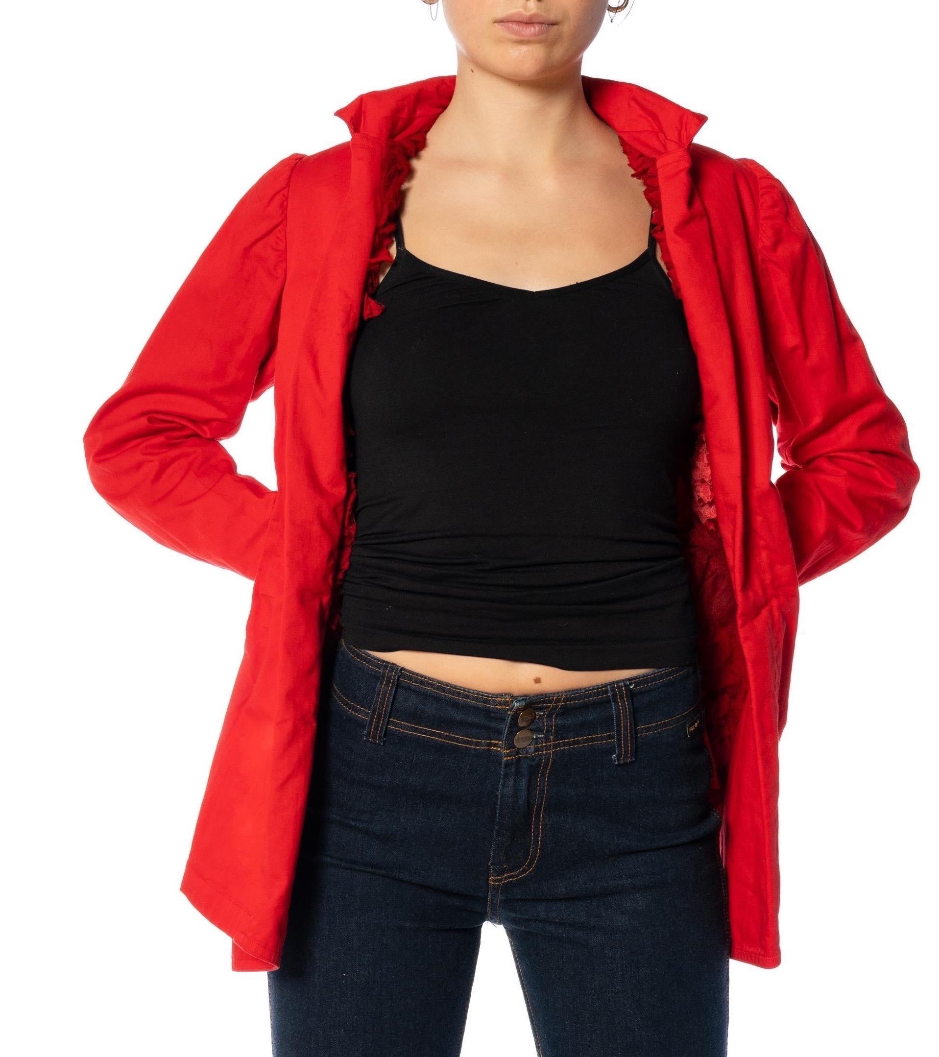 1990er COMME DES GARCONS Rot Over-Dyed Baumwolle Overdyed Jacke mit Dekonstruiert im Angebot 1