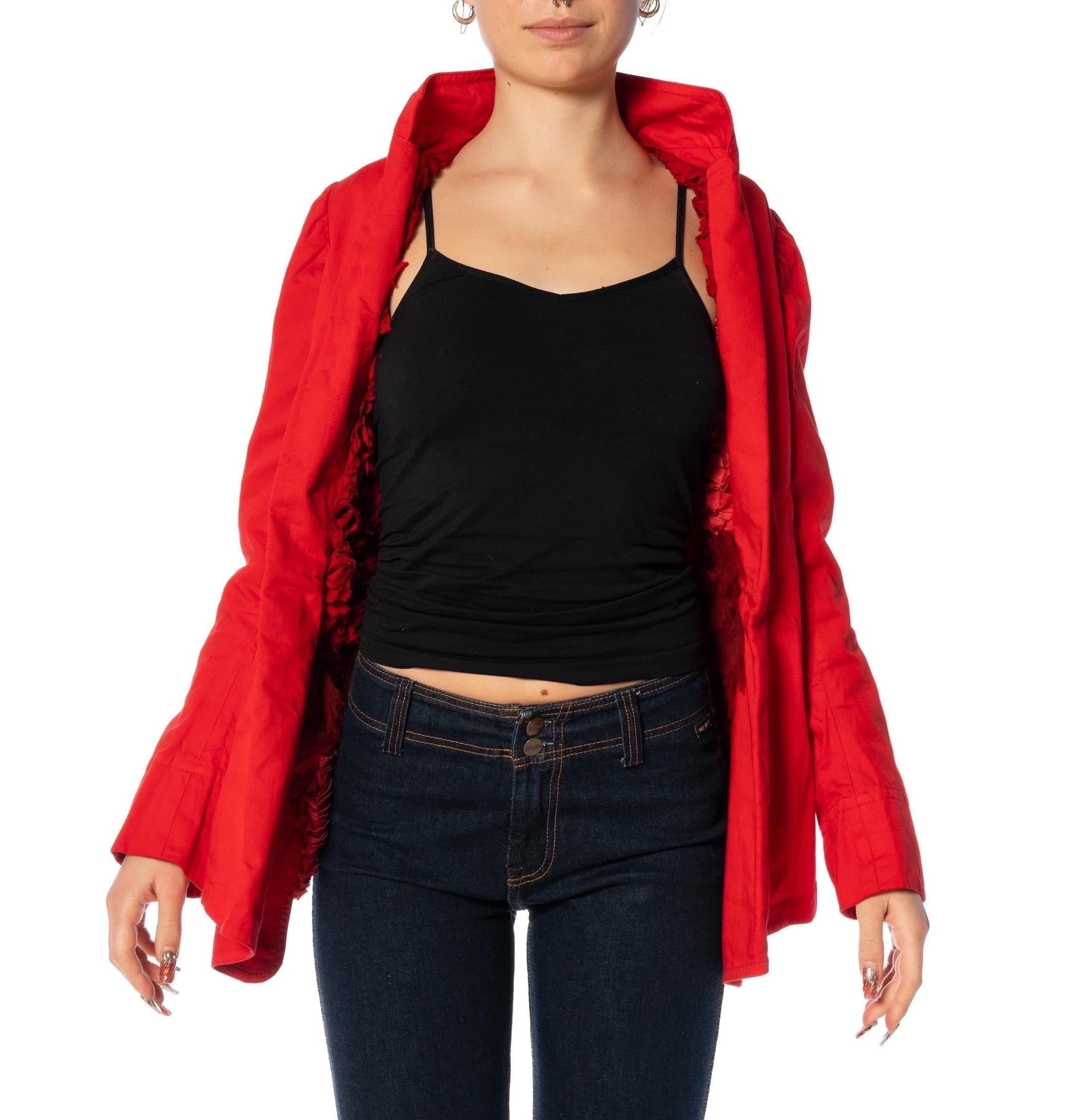 1990er COMME DES GARCONS Rot Over-Dyed Baumwolle Overdyed Jacke mit Dekonstruiert im Angebot 3