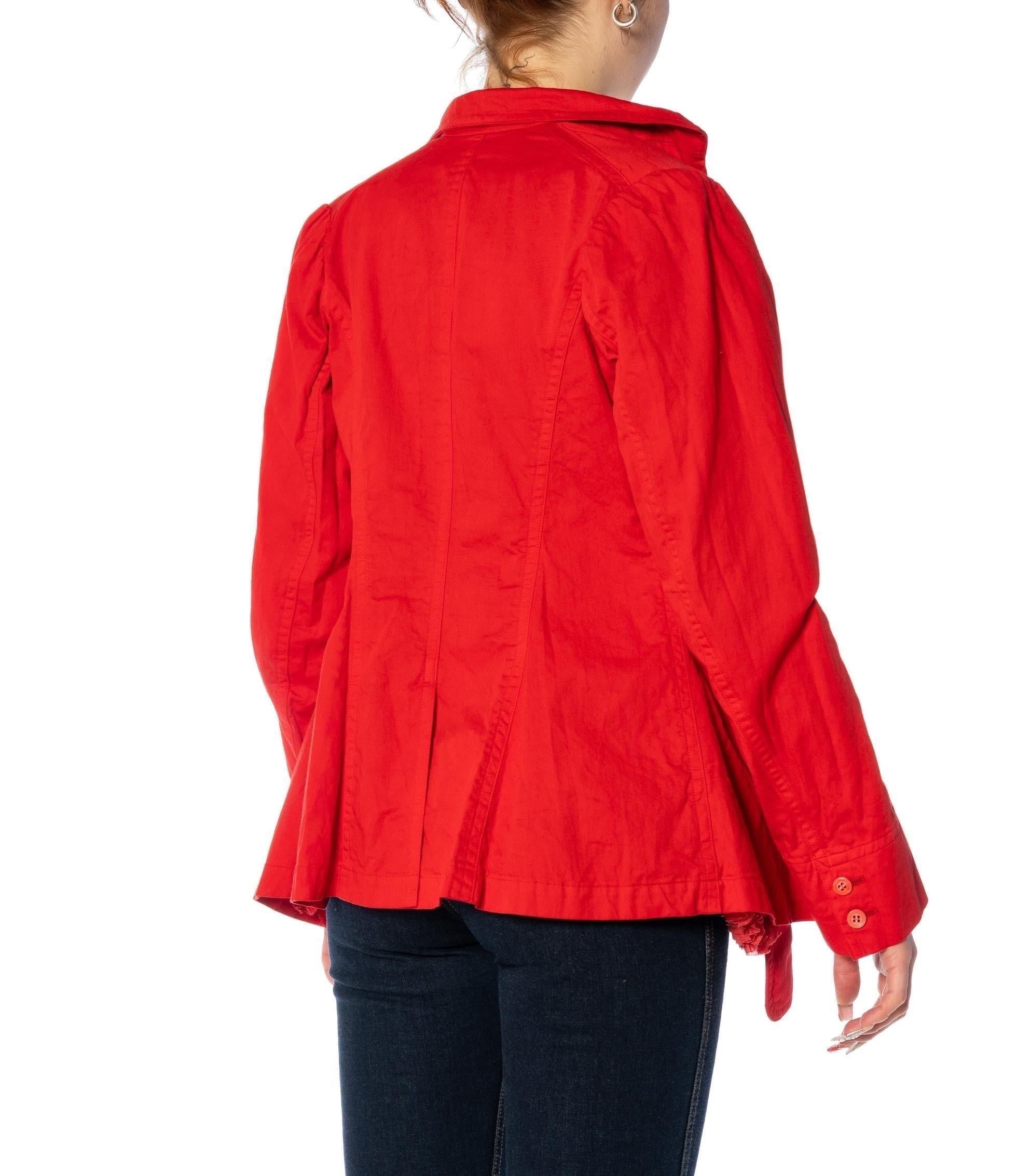 1990er COMME DES GARCONS Rot Over-Dyed Baumwolle Overdyed Jacke mit Dekonstruiert im Angebot 4