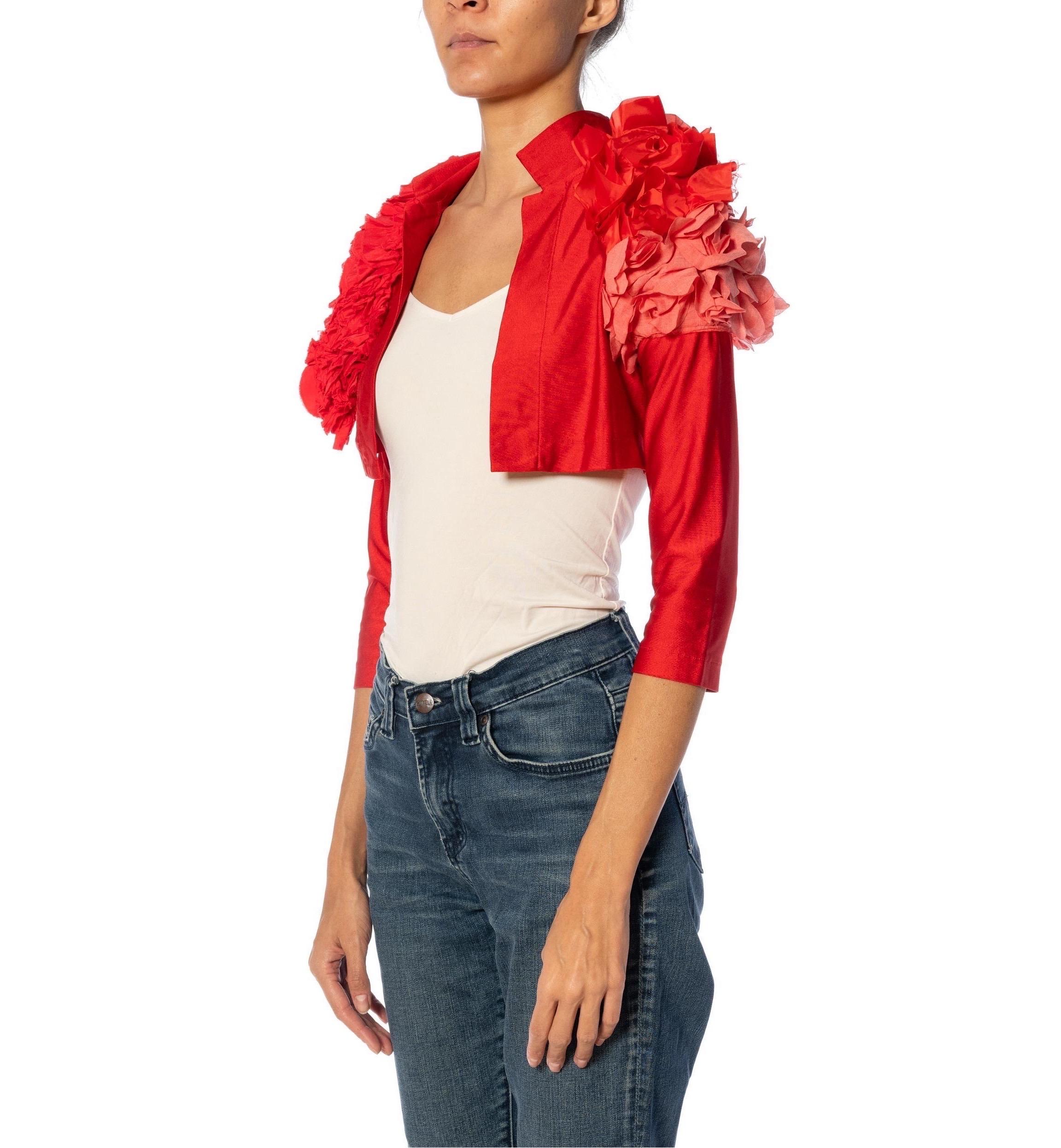 COMME DES GARCONS Veste courte rouge over-dyed poly/Lycra déconstruite des années 1990 Pour femmes en vente